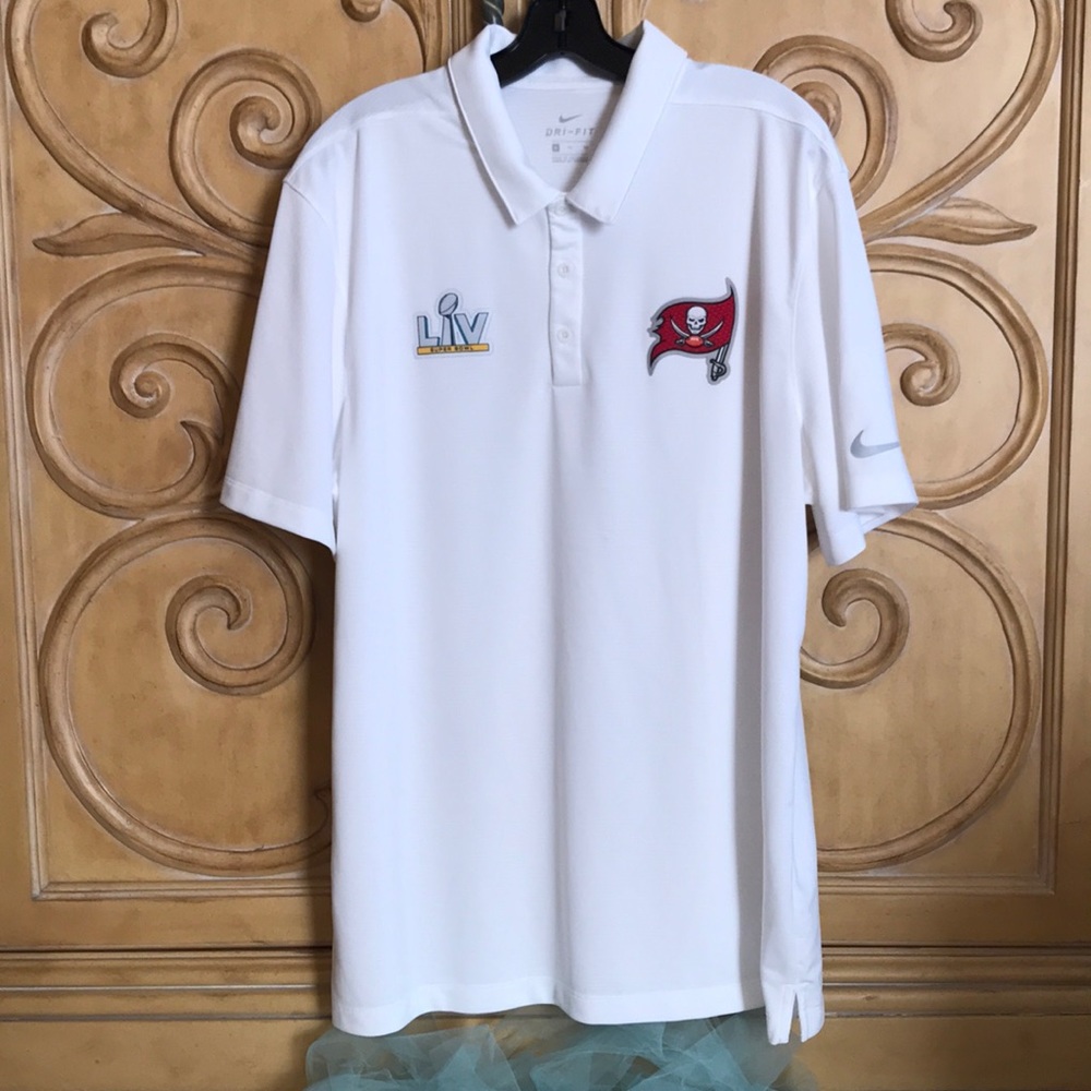 Tampa Bay Buccaneers Super Bowl LIV Polo Shirt White New